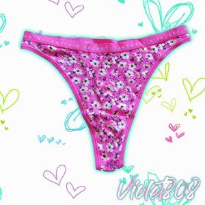 [XS] Victoria's Secret - Pink High Leg Floral Thong